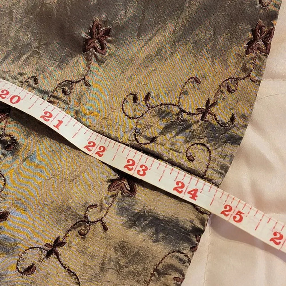 Asian Bronze Satin Women's Oriental Lined Jacket Imperial Inspired Size Medium - Picture 9 of 15